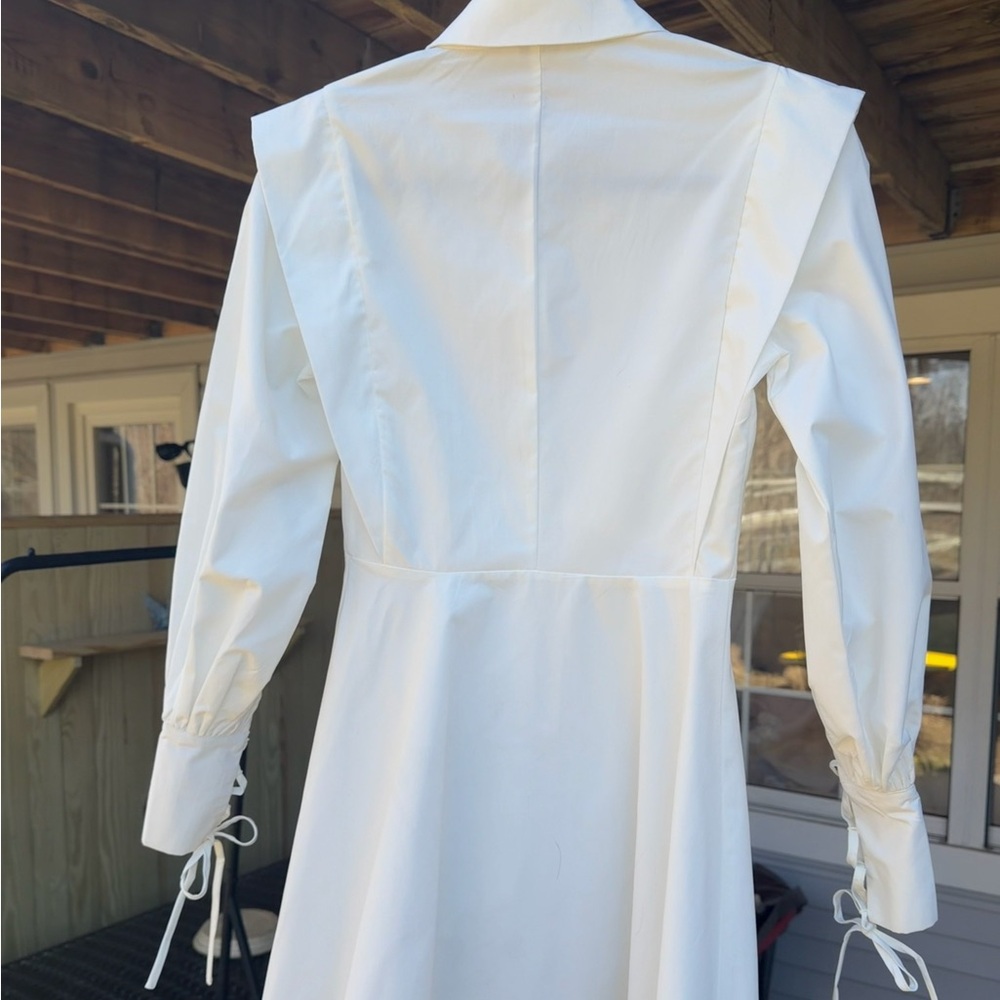 Glamaker Preppy White Structured Button Front Min… - image 5